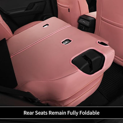 EKR Rav4 Seat Covers Custom Fit for Toyota Rav4 (Hybrid) Woodland/Limited 2026, Leather Car Seat Cover Full Set for SUV,Faux Leather(Pink)