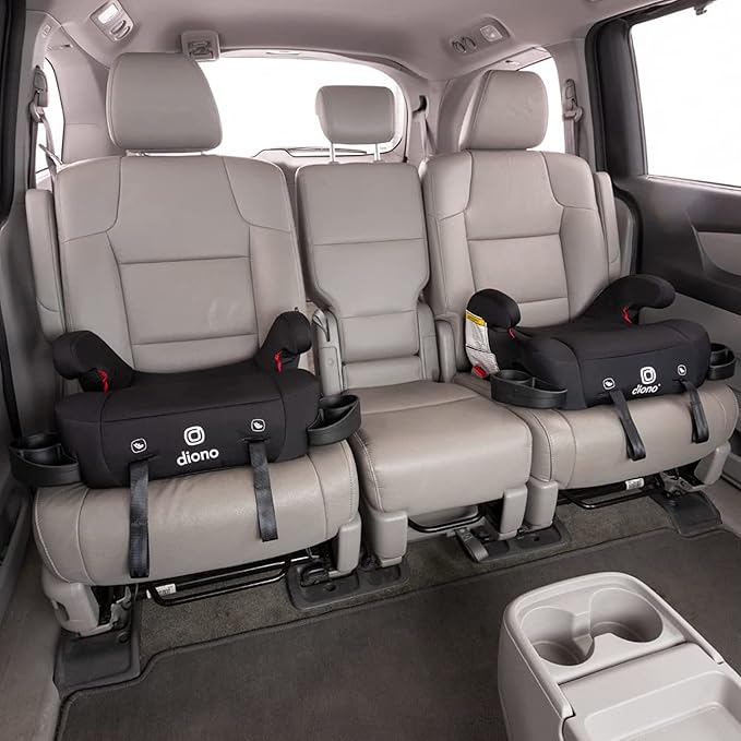 Diono Solana 2 XL Pack of 2 2022, Dual Latch Connectors, Lightweight Backless Belt-Positioning Booster Car Seat, 8 Years 1 Booster Seat, Black