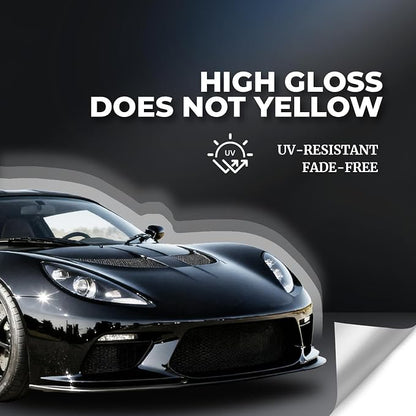Rockrose Ultra Gloss TPU Clear PPF Film for Car Paint Protection 60 in x 50FT Self-Healing, UV Protection, Scratch & Stain Resistant Hydrophobic, Wet Installation, Strong Adhesive, 7.5 mil Thickness