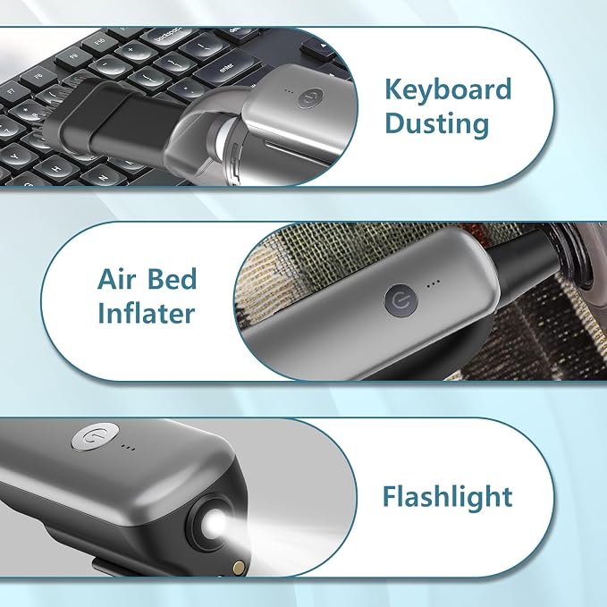 10-in-1 Car Vacuum Portable Cordless, 1lbs, Modular Design with HEPA Filter, Flashlight & 10000pa, Adjustable 2 Suction Modes, Low Noise, Handheld Car Vacuum for Quick Day-to-Day Cleaning