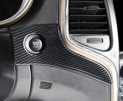 YOCTM ABS Carbon Fiber Look Dashboard Panel Trim Door Handle Cover for Jeep Grand Cherokee 2014 2015 2016 2017 2018 2019 2020 2021 Interior Accessories Decorative Cover