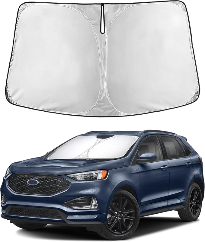 EcoNour Windshield Sunshade Compatible for Ford Edge 2015-2022 2023 2024, Sun Visor for Front Windshield & Window Sun Shade Cover, UV Heat Blocker & Protector, Car Accessories