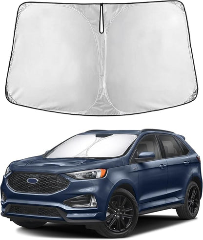 EcoNour Windshield Sunshade Compatible for Ford Edge 2015-2022 2023 2024, Sun Visor for Front Windshield & Window Sun Shade Cover, UV Heat Blocker & Protector, Car Accessories