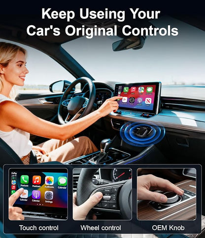 Wireless CarPlay Adapter for iPhone - No Audio Lag, Auto-Connect - Convert Factory Wired to Wireless CarPlay - Bluetooth 5.3 & 5GHz Wi-Fi - Plug & Play (Includes USB A/C)
