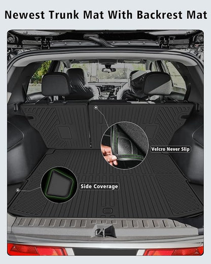 Floor Mats for Chevy Trailblazer AWD 2021-2025 2026 Trunk Mat with Backrest Mat All Weather TPE Full Set Liners & Door Sill Guards for Chevrolet Trailblazer Accessories, Black (Upper Cargo Floor Mat)