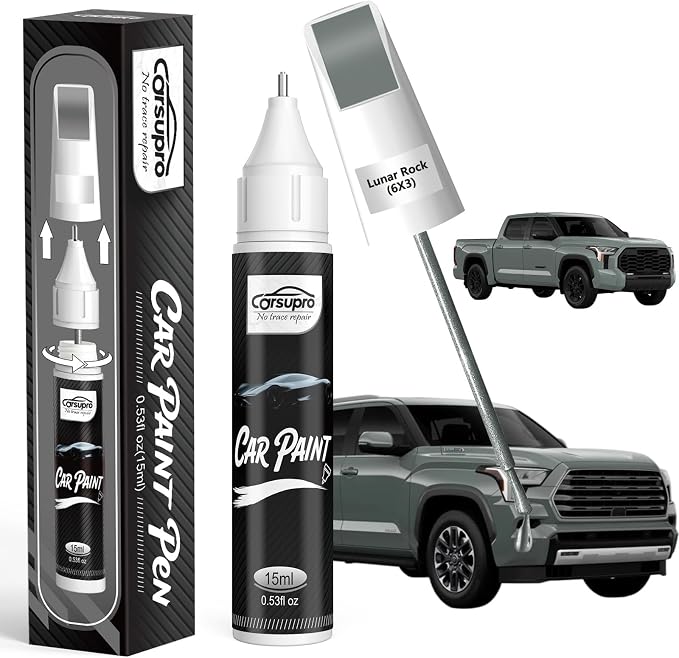 Lunar Rock(6X3) for Toyota Touch Up Paint Pen, 2 in 1 Car Scratch Remover with Pen Tip and Brush, Precise Color Match for Car Paint Scratch Repair, Quickly and Easily Fix Chips and Nicks