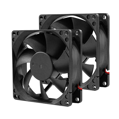 80mm 3.15inch 8025 12V DC High-Performance 2-Pin XH2.54 Cooling Fan for PC Power Supply/Electronics Cooling 2-Pack