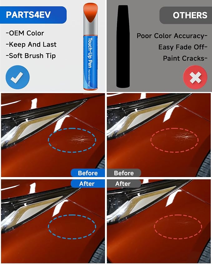 Touch Up Paint Compatible with Toyota Exact Match Touch Up Paint Car Scratch Repair (Inferno（4X0）)
