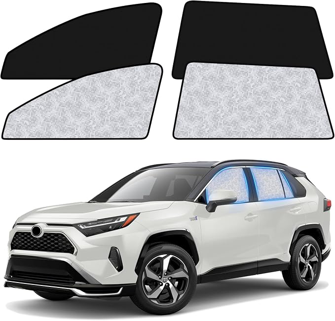 ZATOOTO Car Window Shades for Toyota RAV4 2019-2024, 4 Pcs Magnetic Car Window Covers, 100% UV Protection Foldable Privacy Curtains Side Window Sun Shade for Baby Breastfeeding Sleeping Camping