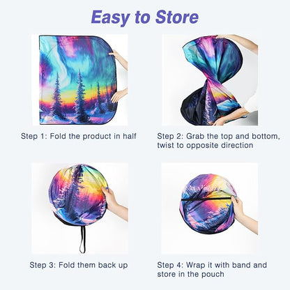 Windshield Sun Shade - Windshield Sun Shade Foldable, Car Sun Shade Windshield Keeps Interior Cool, Foldable Sunshade for Car Windshield with Storage Bag for Cars, SUVs, 55'' x 32''