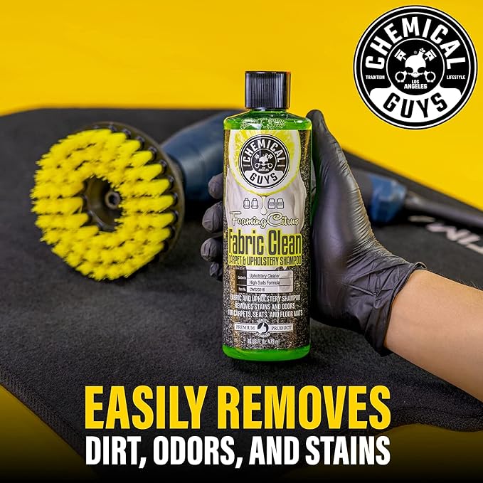 Chemical Guys Foaming Citrus Fabric Clean Carpet & Upholstery Cleaner (Car Carpets, Seats & Floor Mats), Safe for Cars, Home, Office, & More, Extra Large Size 32 fl oz, Citrus Scent - CWS20332