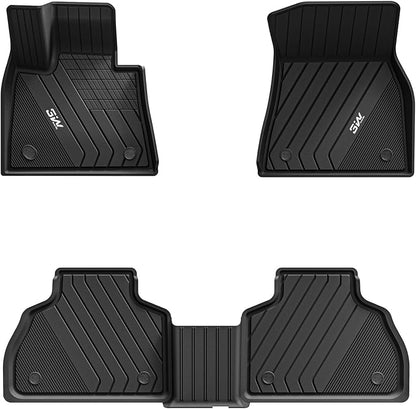 3W Floor Mats Fit for BMW X7 6 Seats 2019-2025 2026, M50i M60i xDrive40i xDrive50i, TPE All Weather Custom Fit Floor Liner, 6 Passengers 1st & 2nd Row, Full Set Car Liners Black