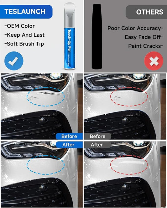 650/9650 Calcite/Cirrus White Touch Up Paint Compatible With Mercedes-Benz Exact Match Car Paint Pen Scratch Repair