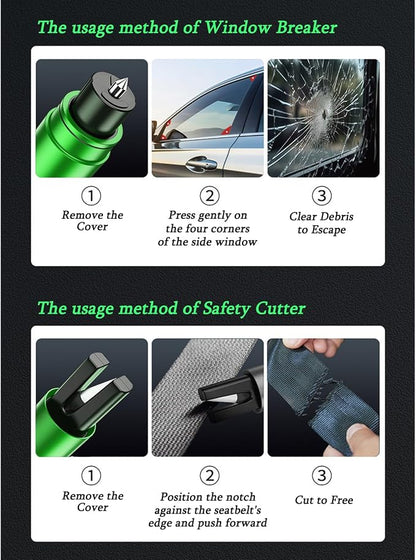 4PCS 2026 Upgraded Safe Hammer Glass Breaker Under Water, Car Hammer Seatbelt Cutter Window Breaker Emergency Escape Tool, Safehammer Glass Breaker for New Cars (Colorful)