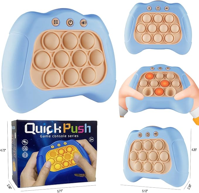 Intoypad Pop The Target! Handheld Speed Push Game Machine: A Fun Multiplayer Game for Family. Sensory Fidget Toy Christmas Toys Gifts for 6 7 8 9 10 11 12 Years Old Kids Road Trip Car Games Light Blue