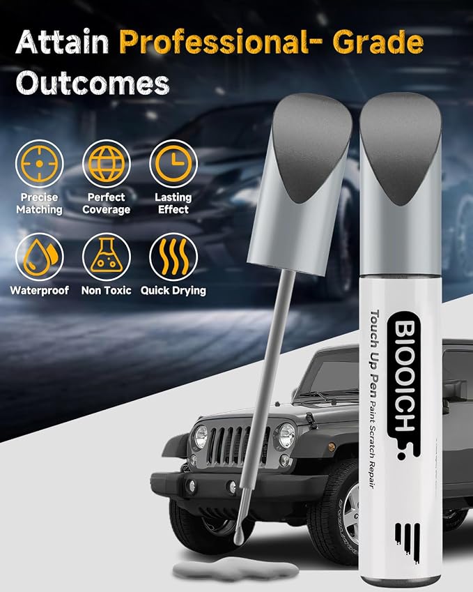Touch Up Paint Pen Exact Color Match Car Chip and Scratch Repair (for Jeep, Sting Gray(PDN))