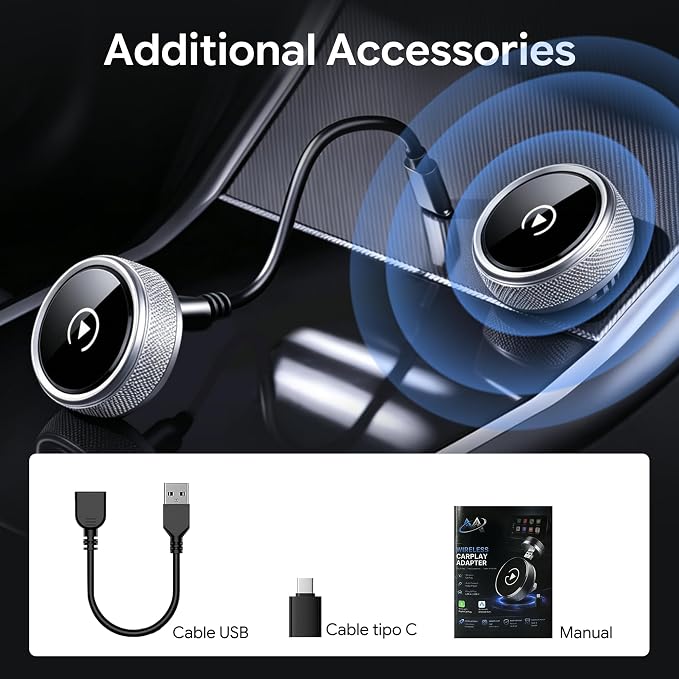 Wireless CarPlay & Android Auto Adapter, 2026 Upgraded 2-in-1 Wireless CarPlay Adapter, Mini Plug & Play, Fast Auto-Connect & No Latency, Easy Setup, Wide Vehicle Compatibility USB & USB-C Port