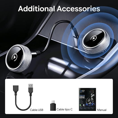 Wireless CarPlay & Android Auto Adapter, 2026 Upgraded 2-in-1 Wireless CarPlay Adapter, Mini Plug & Play, Fast Auto-Connect & No Latency, Easy Setup, Wide Vehicle Compatibility USB & USB-C Port