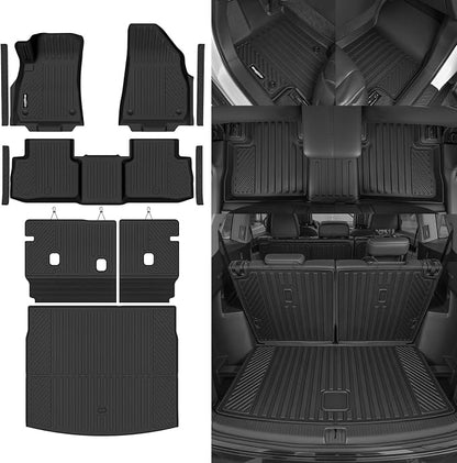 Floor Mats for Jeep Cherokee Hybrid 2026(Not for Grand Cherokee), Trunk Mat and Backrest Mat & Door Sill Guard All Weather TPE Protector for Jeep Cherokee Accessories