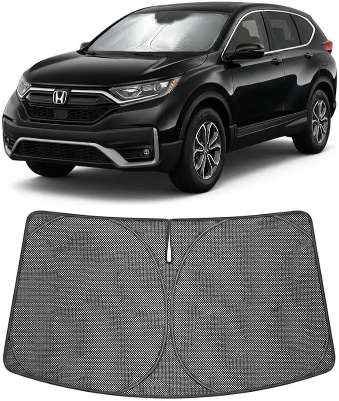Proadsy Windshield Sun Shade Custom Fit Honda CRV 2023-2026 Ice Crystal Black Front Window Sunshade UV and Heat Blocker Foldable Visor Keeps Car Cooler for Summer Parking and Daily Use