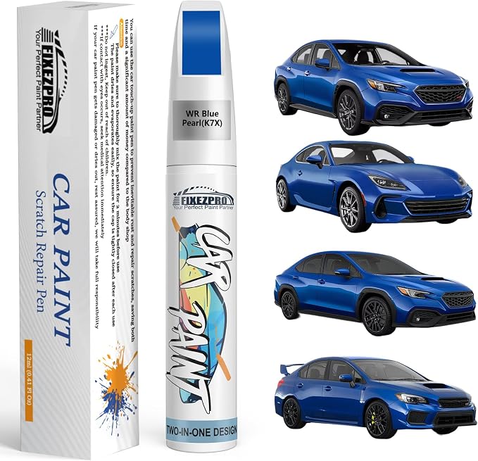 K7X WR Blue Pearl Touch Up Paint for Subaru, Color Exact Match Car Paint Scratch Repair Remover Pen Kit Quick & Easy Fix Vehicle Chips and Automotive Nicks Scuff