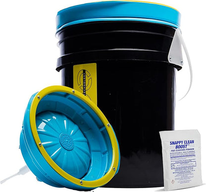 System 4000 Polishing Pad Washer – Pure Flo Cleaning Bucket System w/Controlled Pump & Removable Basin - Wool & Foam Pad Cleaner