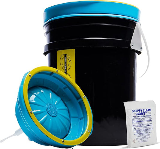 System 4000 Polishing Pad Washer – Pure Flo Cleaning Bucket System w/Controlled Pump & Removable Basin - Wool & Foam Pad Cleaner