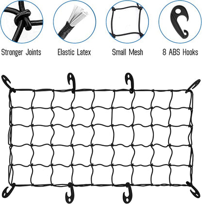ARKSEN 600D PVC Waterproof Roof Cargo Bag with Lock, Nylon Net, Hitch Stabilizer, 2 Ratchet Straps for SUV, Truck, Van with/Without Rack