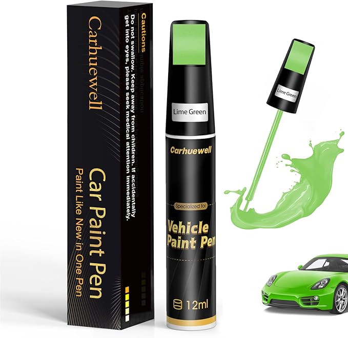 Green Touch Up Paint for Cars, Auto Car Paint Touch Up Paint Pen for Deep Scratches, Car Scratch Repair Pen, Quick and Easy Solution to Repair Minor Automotive Scratches (Lime Green)