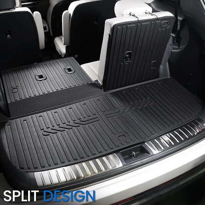 Floor Mats Cargo Mat Set for 2020-2024 2025 Hyundai Palisade 7/8 Seat, All Weather TPE Cargo Liner Backrest Mats Trunk Lower Car Mat Accessories for Palisade Calligraphy