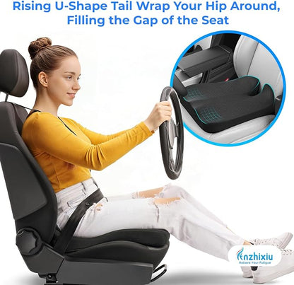anzhixiu Elevated Car Seat Cushion for Improved View- Black | Heigtening Car seat cushion supports spine and reduces lower back pressure