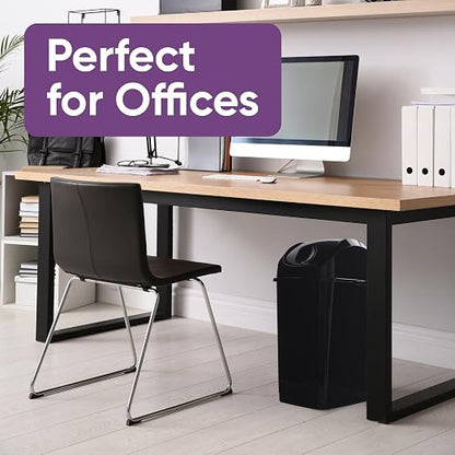 Superio Kitchen Trash Can with Swing Top Lid 9 Gallon Slim Waste Bin 37 Qt Sturdy Plastic Garbage Can Medium Recycling Bin for Office, Bathroom, Under Counter, Dorm, Bedroom (Black-2 Pack)