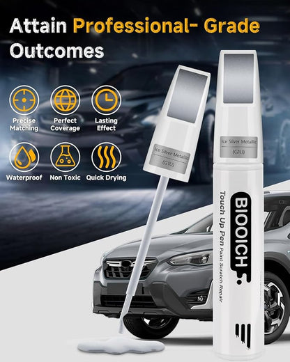 Touch Up Paint Pen Exact Color Match Car Chip and Scratch Repair (for Subaru, Ice Silver Metallic(G1U))