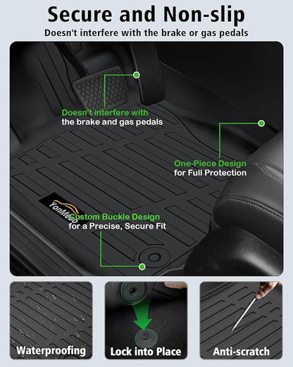 Floor Mats Custom for Subaru Outback 2026 Trunk Mat with Backrest Mat All Weather TPE Full Set Liners Cargo Protector for Outback 2026 Accessories, Black