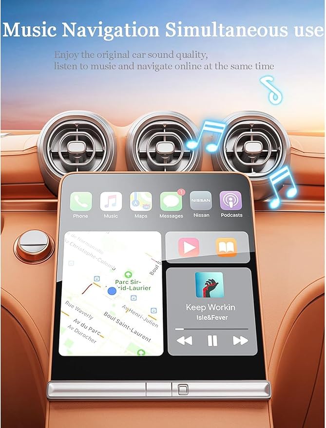 Mini Wireless CarPlay Adapter for KIA Seltos 2024 2025 2026, Wired Car Play to Wireless Plug & Play Auto Connect CarPlay Adapter,A-Red