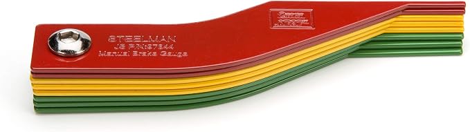 Steelman 8-Piece Brake Lining Thickness Gauge Set for Mechanics, Use with Disc and Drum Brake Pads, Color-Coded, Steel, Stamped Metric and SAE Callouts