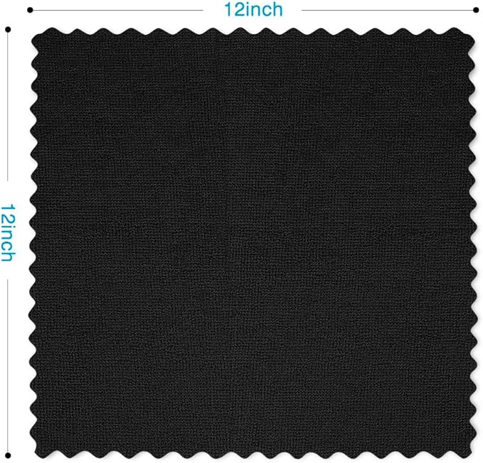 Orighty Microfiber Cleaning Cloth, 100 Pack Microfiber Towels for Cars, Multi-Purpose Shop Towels Cleaning Rags Bulk for Car, Home, Kitchen, 11.5’’ x 11.5’’, Black