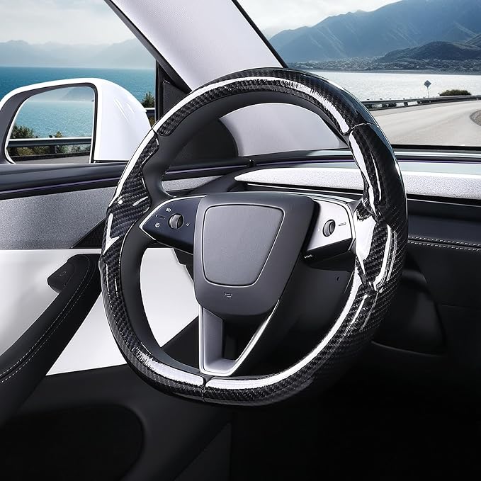 Steering Wheel Cover for Tesla Model Y Juniper (2025- Present) Model 3 Highland (2024- Present), Steering Wheel Accessories for Tesla Model Y Juniper / 3 Highland