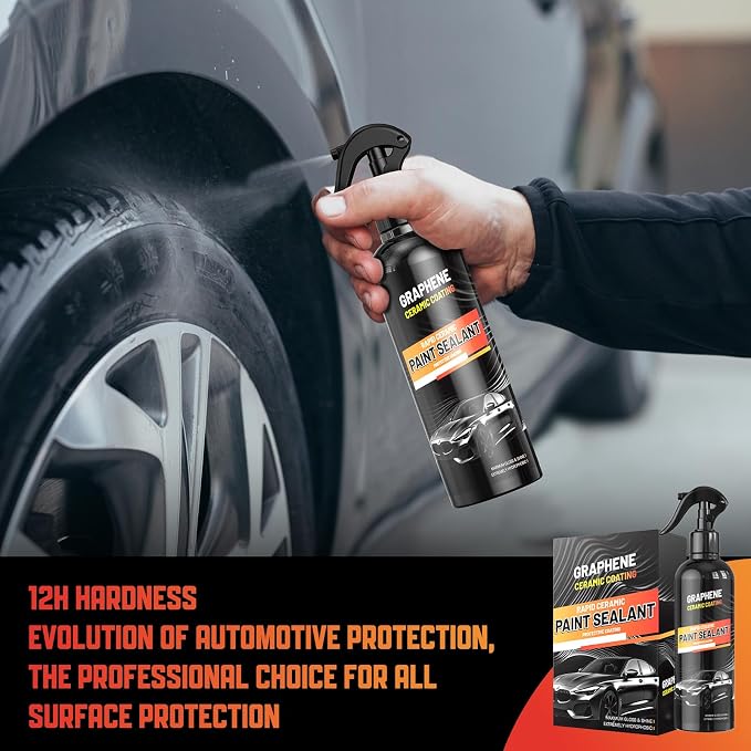 Graphene Ceramic Coating for Cars (17oz) - 12H Ceramic Spray Coating - 24+ Months of Long Lasting Protection - Ultra High Gloss & Shine - Unmatched Slickness - Extremely Hydrophobic