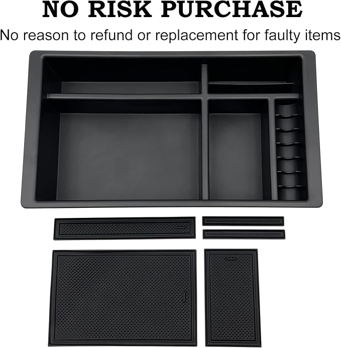 Center Console Organizer Compatible with 2015-2020 Chevy Yukon Tahoe Suburban and 2014-2018 GMC Sierra Silverado Tray Accessories Armrest Storage-Full Console w/Bucket Seats ONLY