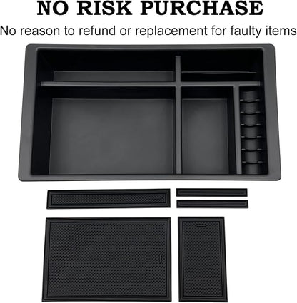 Center Console Organizer Compatible with 2015-2020 Chevy Yukon Tahoe Suburban and 2014-2018 GMC Sierra Silverado Tray Accessories Armrest Storage-Full Console w/Bucket Seats ONLY