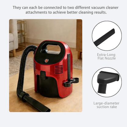 Portable Wet/Dry Vacuum, 2-Gallon, Small Shop Vacuum，Corded, Compact Wet/Dry Vacuum for Pets & Cars, Black-Red Elf