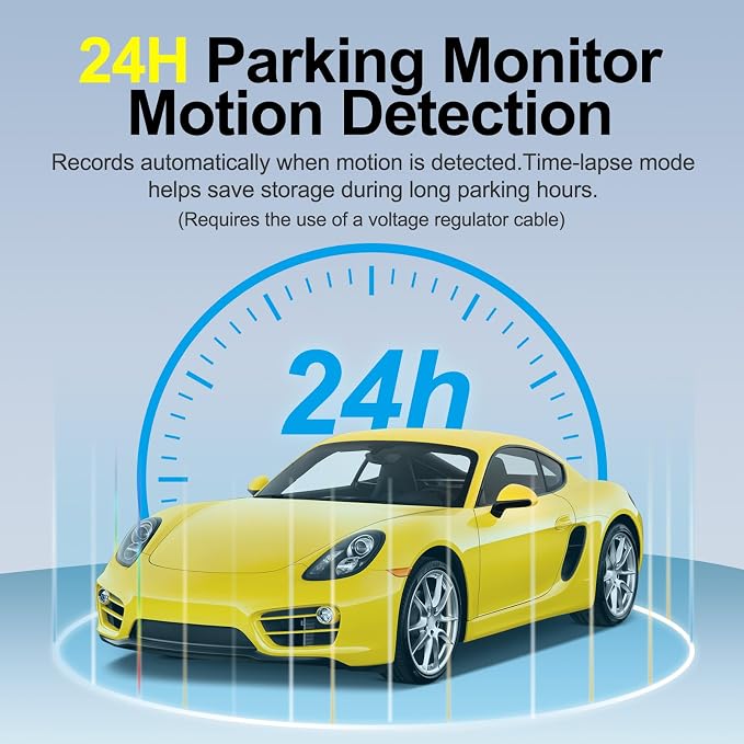 Dash Cam Front and Rear, Built-in WiFi, Included 64GB Card, Car Dash Camera, 170°Wide Angle, Night Vision, 24H Parking Mode, Loop Recording, G-Sensor (ZD60:4K+1K GPS)