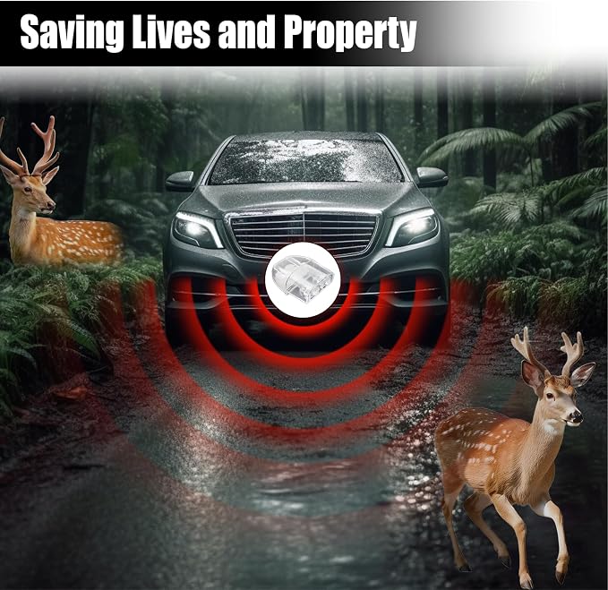 ZIMISI Deer Whistles for Vehicles, Animal Warning Whistle Devices to Avoid Collision, Deer Repellent Devices with Adhesive Tapes, Animal Alert Horn Accessories for Most Cars (8PCS/Transparent)