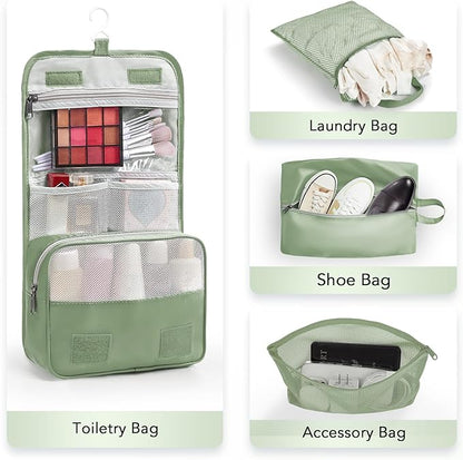 OlarHike 10-Pack Compression Packing Cubes for Travel Essentials,Compressible Expandable Packing Cubes for Suitcase,Luggage Garment Bags for Travel,Handy Helper for Organizing Clothes(Matcha Green)