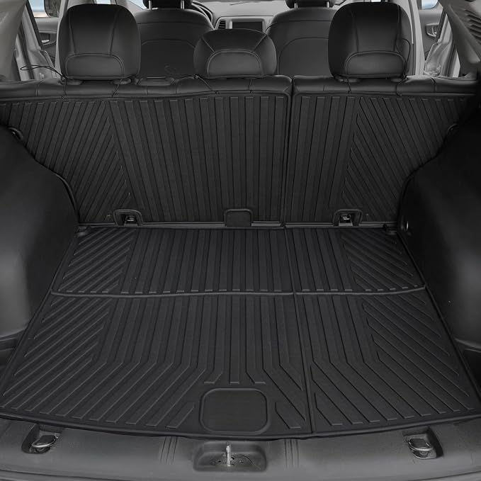 Floor Mats for Jeep Compass 2017-2026, All Weather Floor Mats Cargo Liner with Backrest Protectors and Door Sill Guards Accessories, Full Coverage Set (Fit New Body Style 2nd Generation)