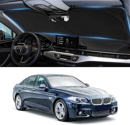 for BMW 5-Series Windshield Sun Shade Sunshade Custom Fit for BMW 5 Series G30 G31 2011-2016 Windshield Cover for 530i, 530e, 545i, 550i 525i, 528xi, Front Window Shield Protector