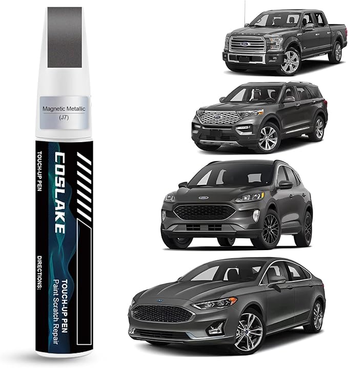 Car Touch Up Paint(Magnetic Metallic(J7)) for Ford, Car Paint Scratch Repair Kit, Quick & Easy Solution to Repair, 2 in 1 Scratch Remover Pen with 2PCS Disposable Micro Applicators