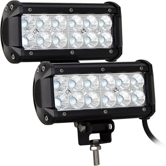 Willpower 7 inch 2x36w Flood LED Work Light Bar for Truck Car ATV SUV 4X4 Jeep Truck Driving Lamp