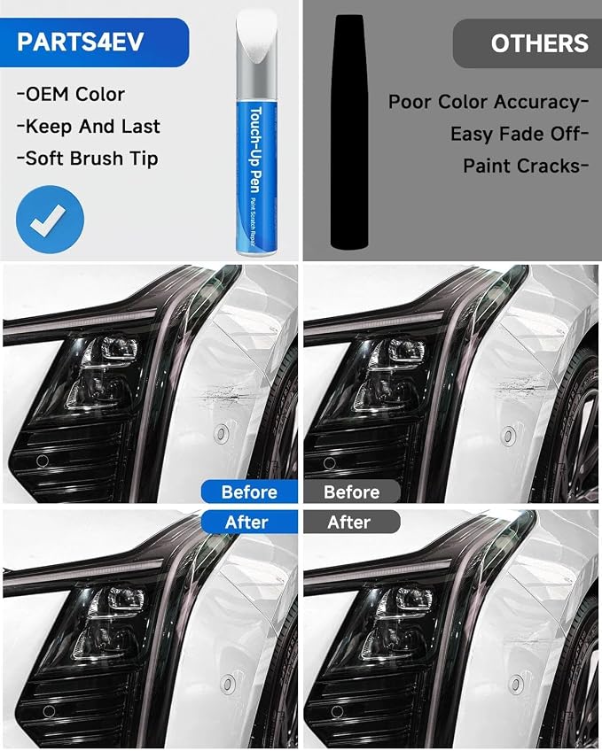 GAZ/WA8624 Summit White Touch Up Paint Compatible with Cadillac Exact Match Touch Up Paint Car Scratch Repair